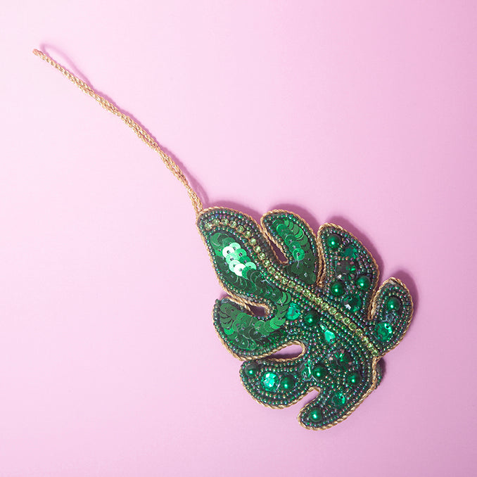 Monstera beaded Tree decoration-Little Fish Co.