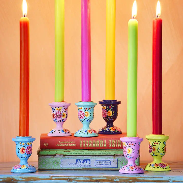 Hand Painted Kashmiri Candlestick - colours selected at random-Top 30 Christmas-Little Fish Co.