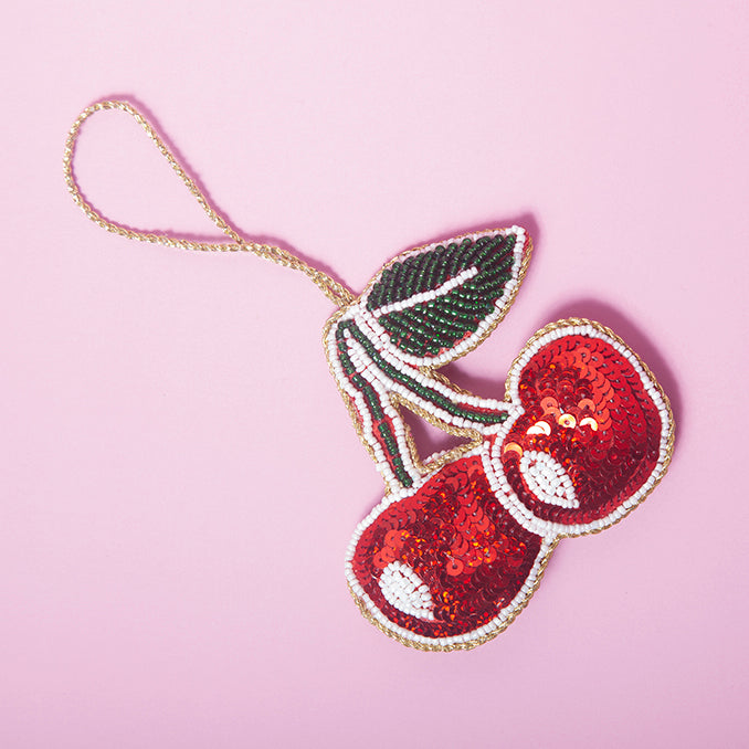 Cherry beaded Tree decoration-Little Fish Co.