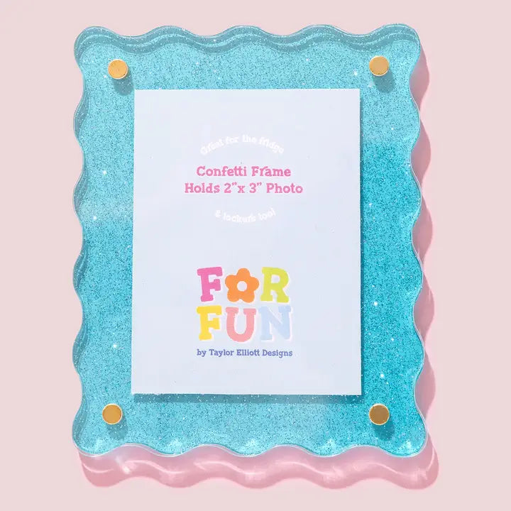 Acrylic magnet frame - Blue Glitter-Little Fish Co.