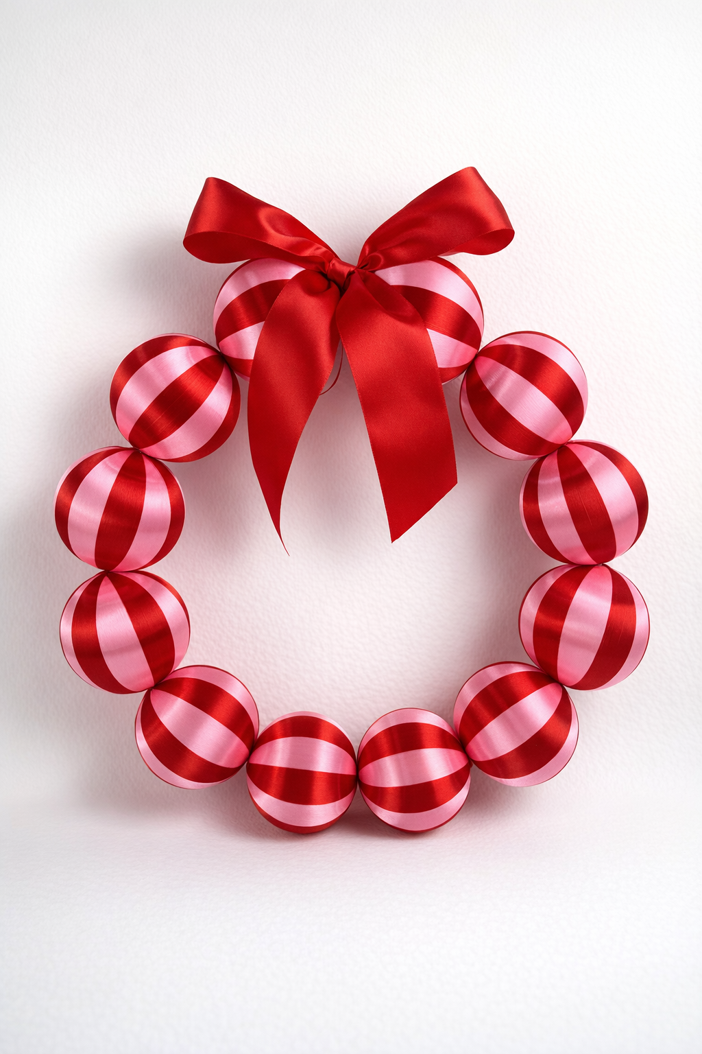 Silk Ball Wreath Pink/Red - Preorder