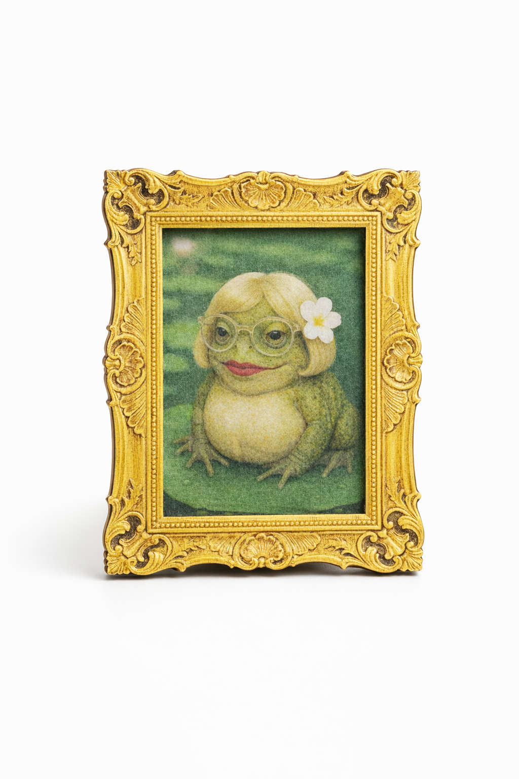 Frog with Flower Bob fridge magnet