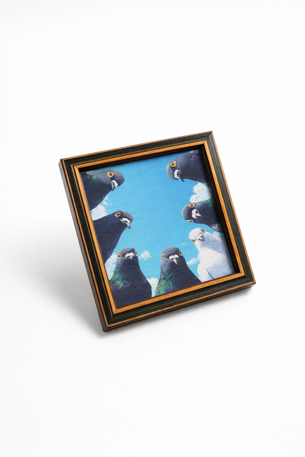Peeking Pigeons fridge magnet