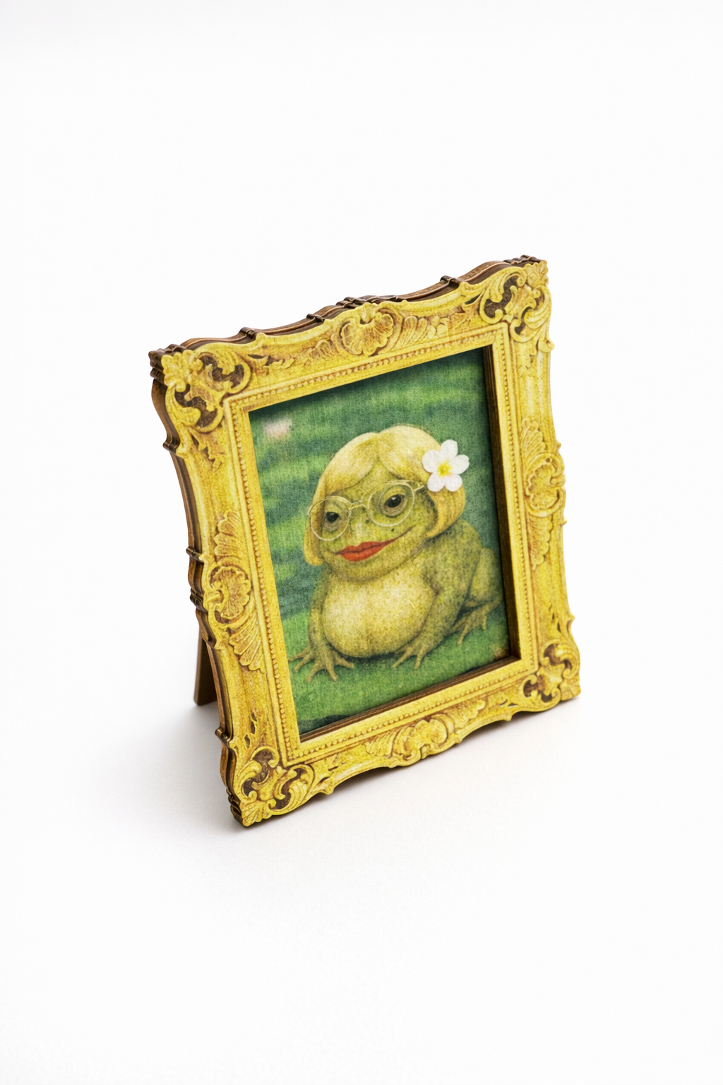 Frog with Flower Bob fridge magnet