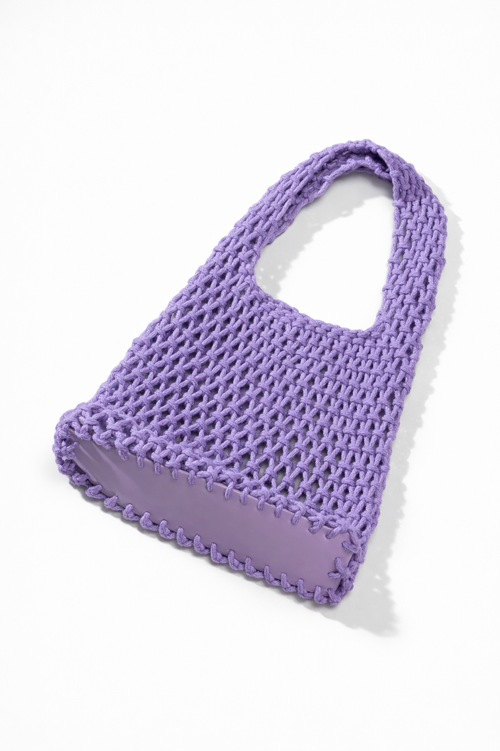 Cotton Crochet woven bag - Lilac