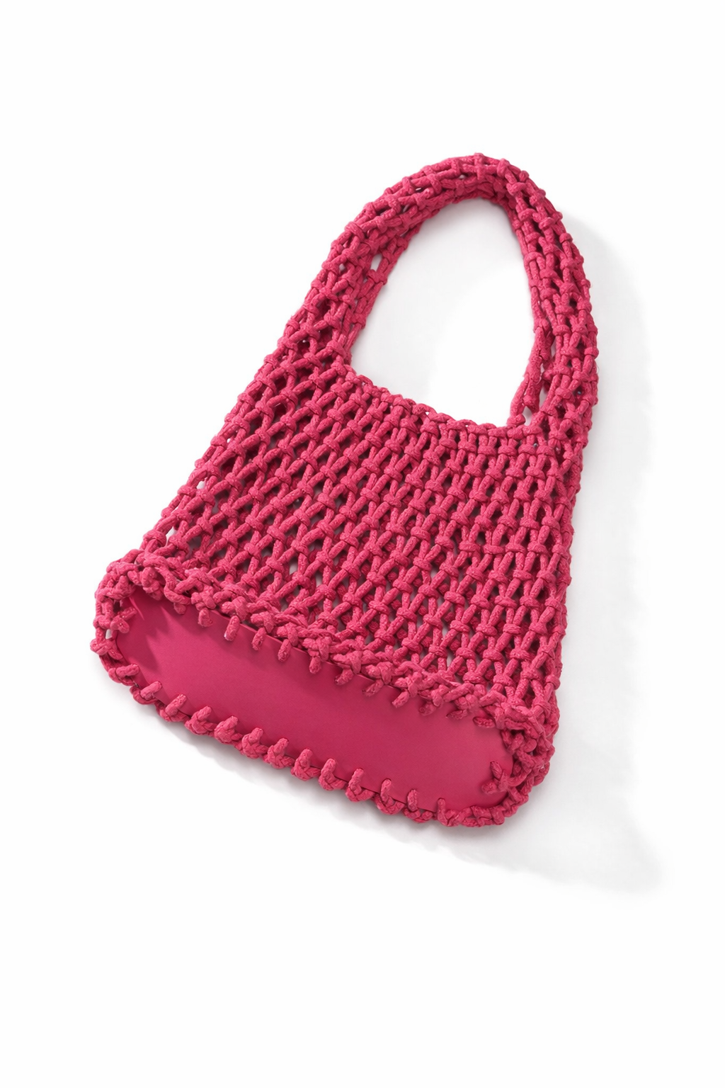 Cotton Crochet woven bag - Magenta