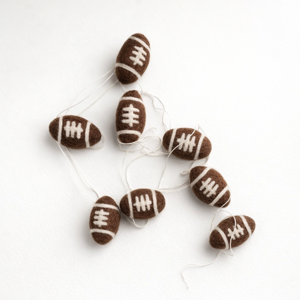 100% Wool Felt Football Garland