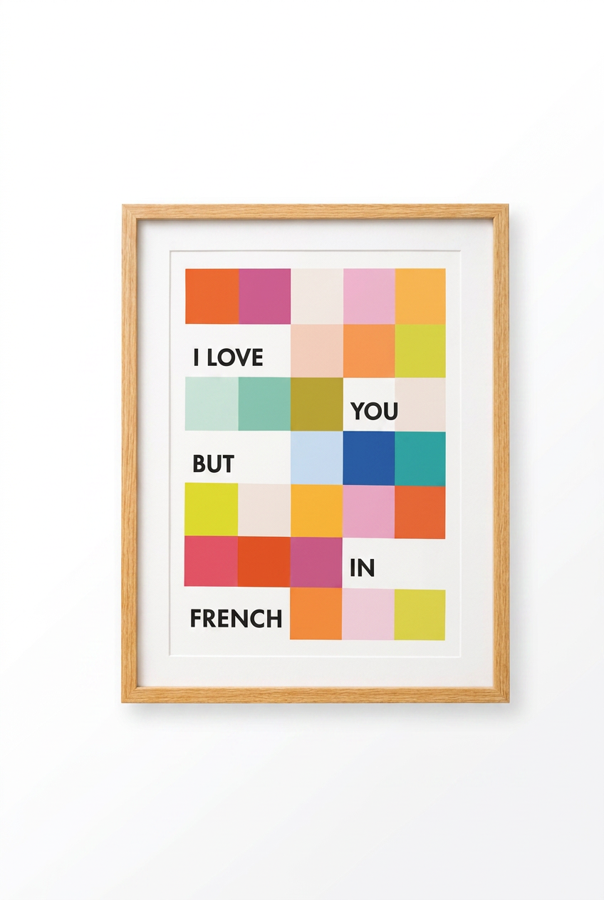 I love you but in French Fine Art Print - Orange
