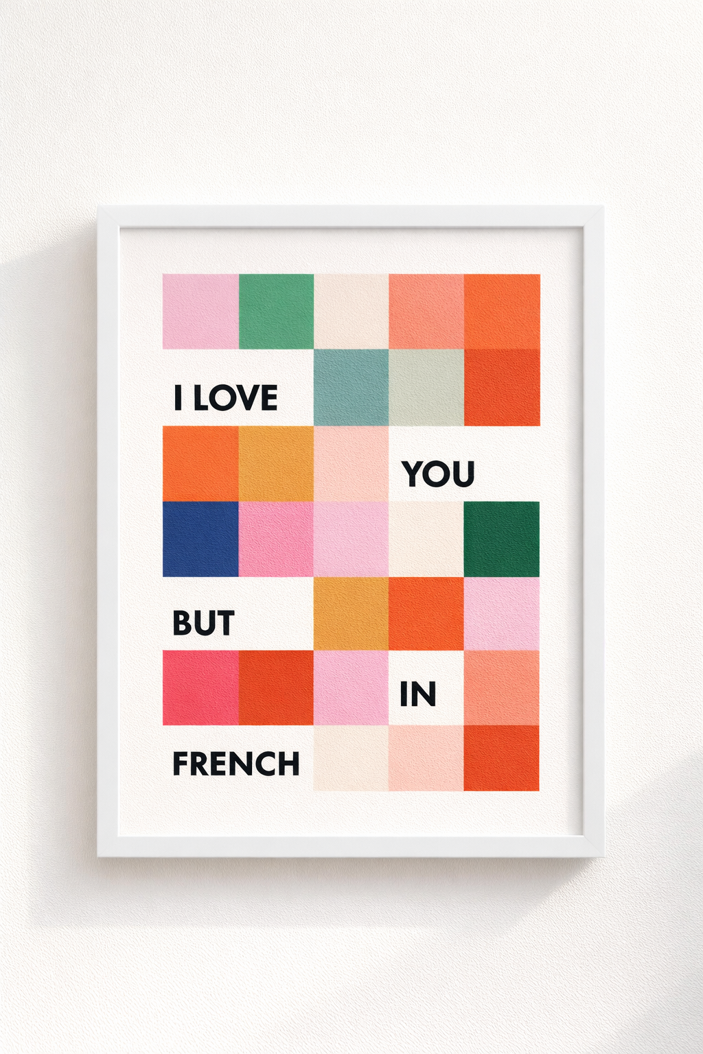 I love you but in French Fine Art Print - Pink