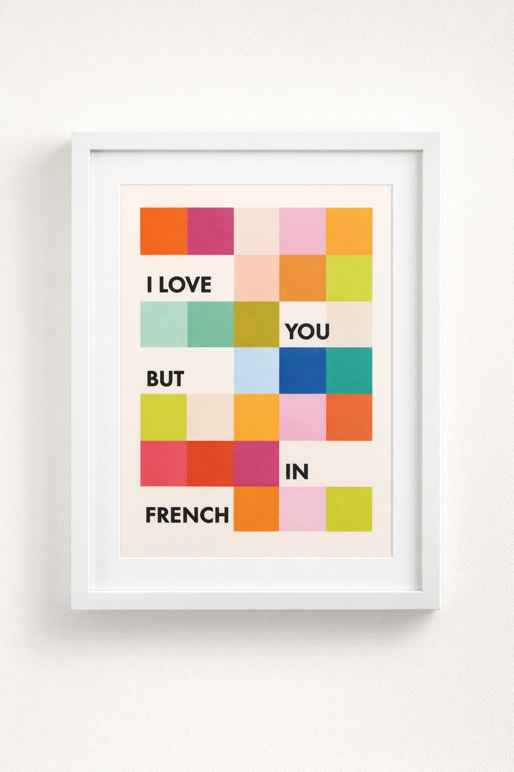 I love you but in French Fine Art Print - Orange