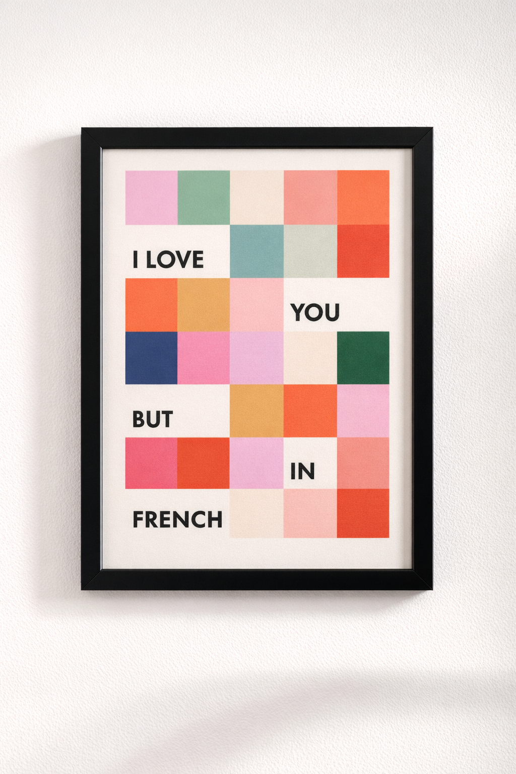 I love you but in French Fine Art Print - Pink