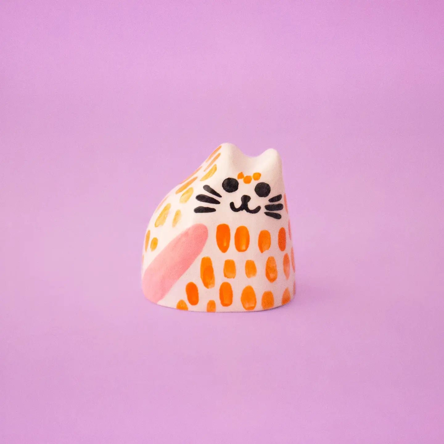 Baby Cats Tiny Ceramic Sculpture - Orange-Little Fish Co.