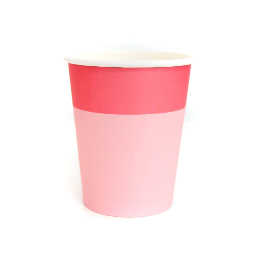 Strawberry and pink colour block cups set of 8-Fun-Little Fish Co.