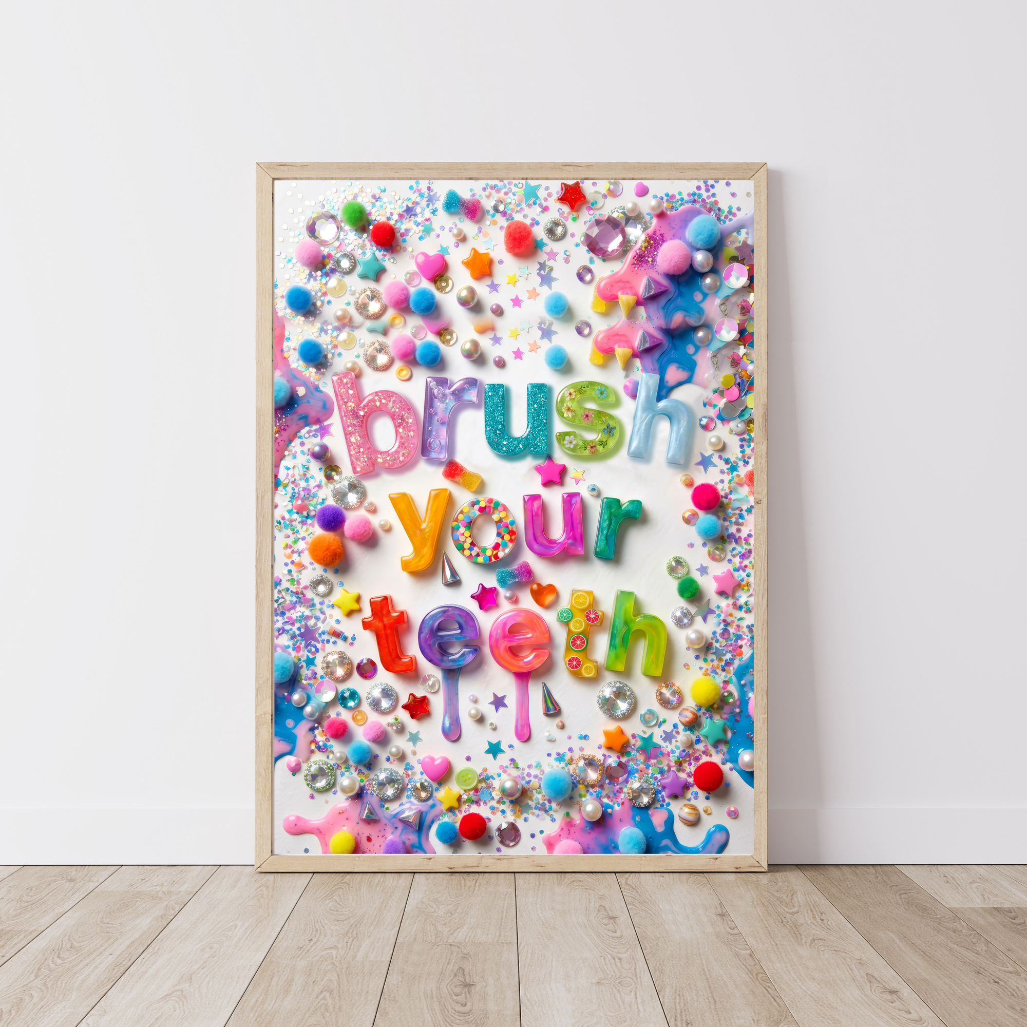 Brush Your Teeth Collage Print-Top 30 Art-Little Fish Co.