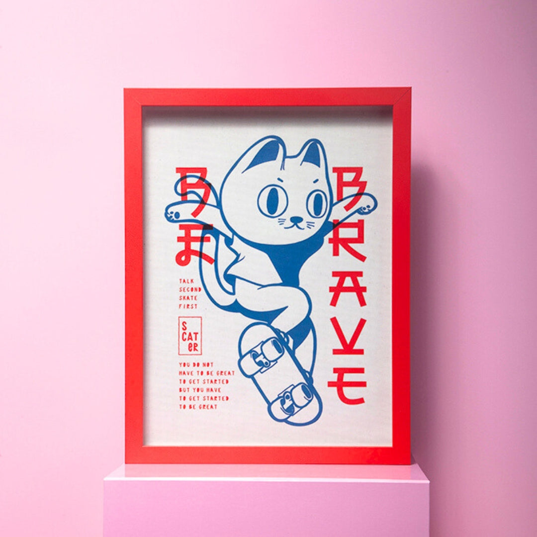 Be Brave Skater Cat - Sample-Art-Little Fish Co.