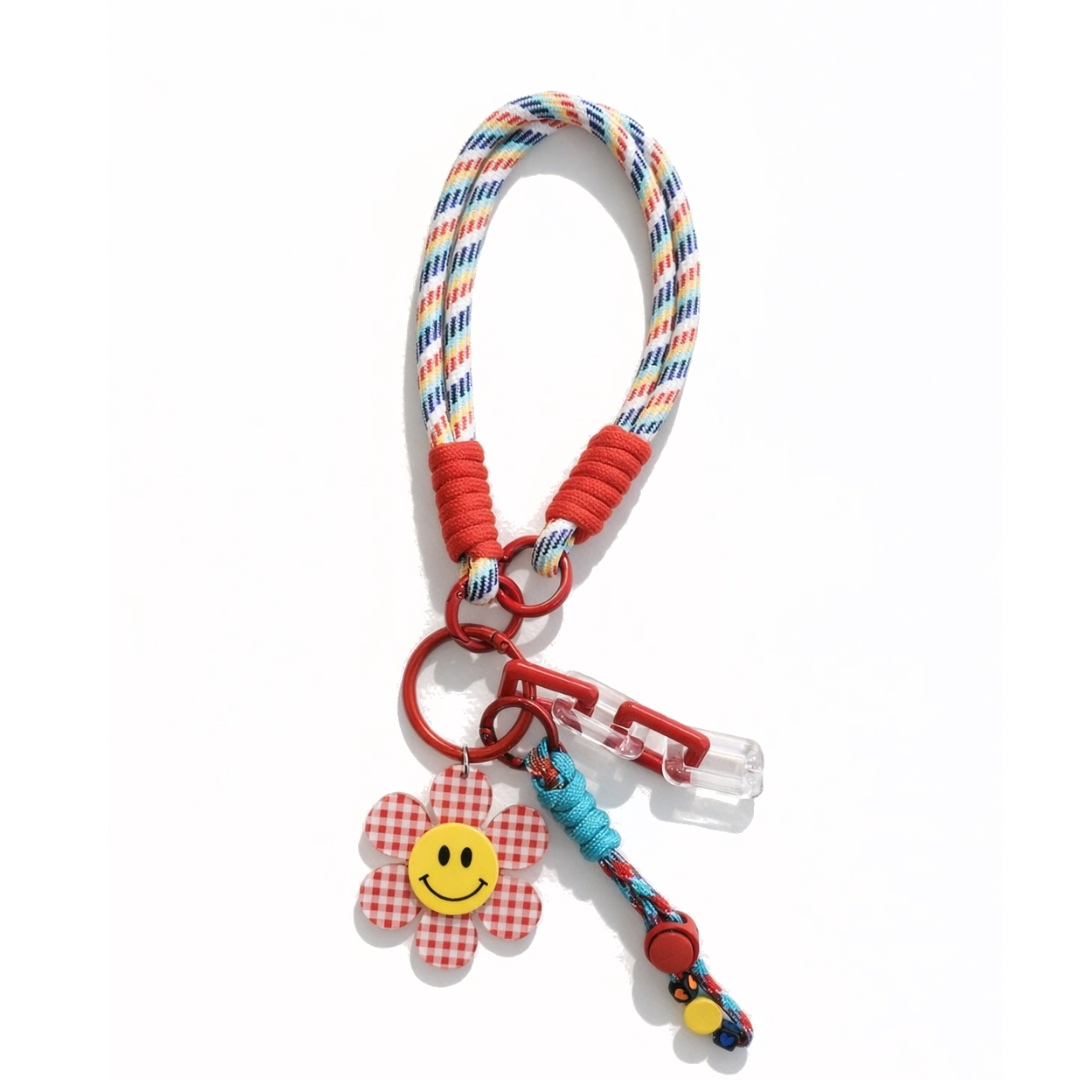 Flower power bag charm / key ring