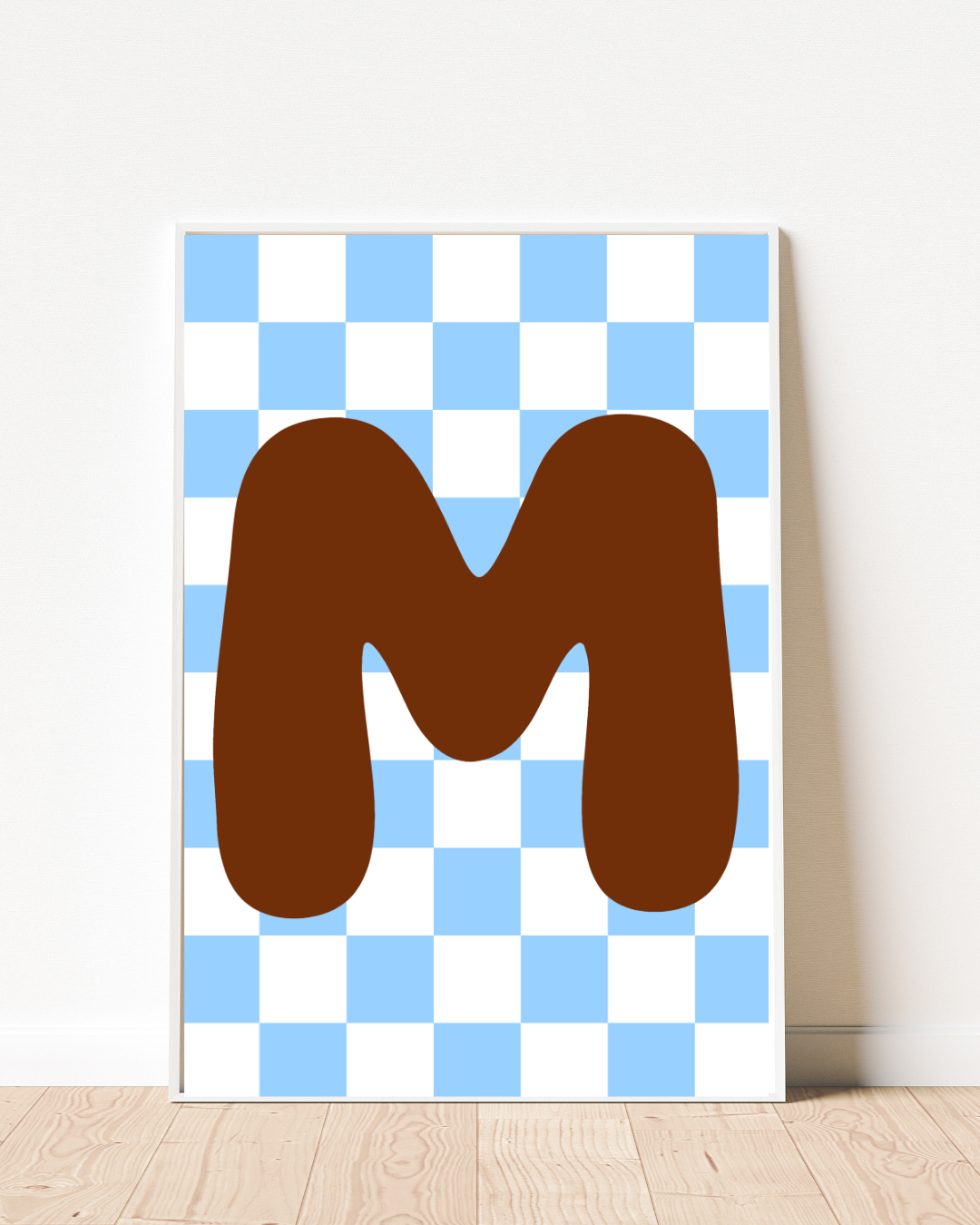 Check Mate Initial Print Letter M-Top 30 Art-Little Fish Co.