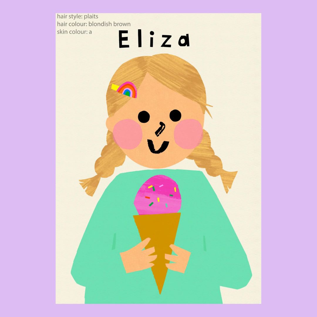 Personalized Ice Cream Girl Portrait-Little Fish Co.