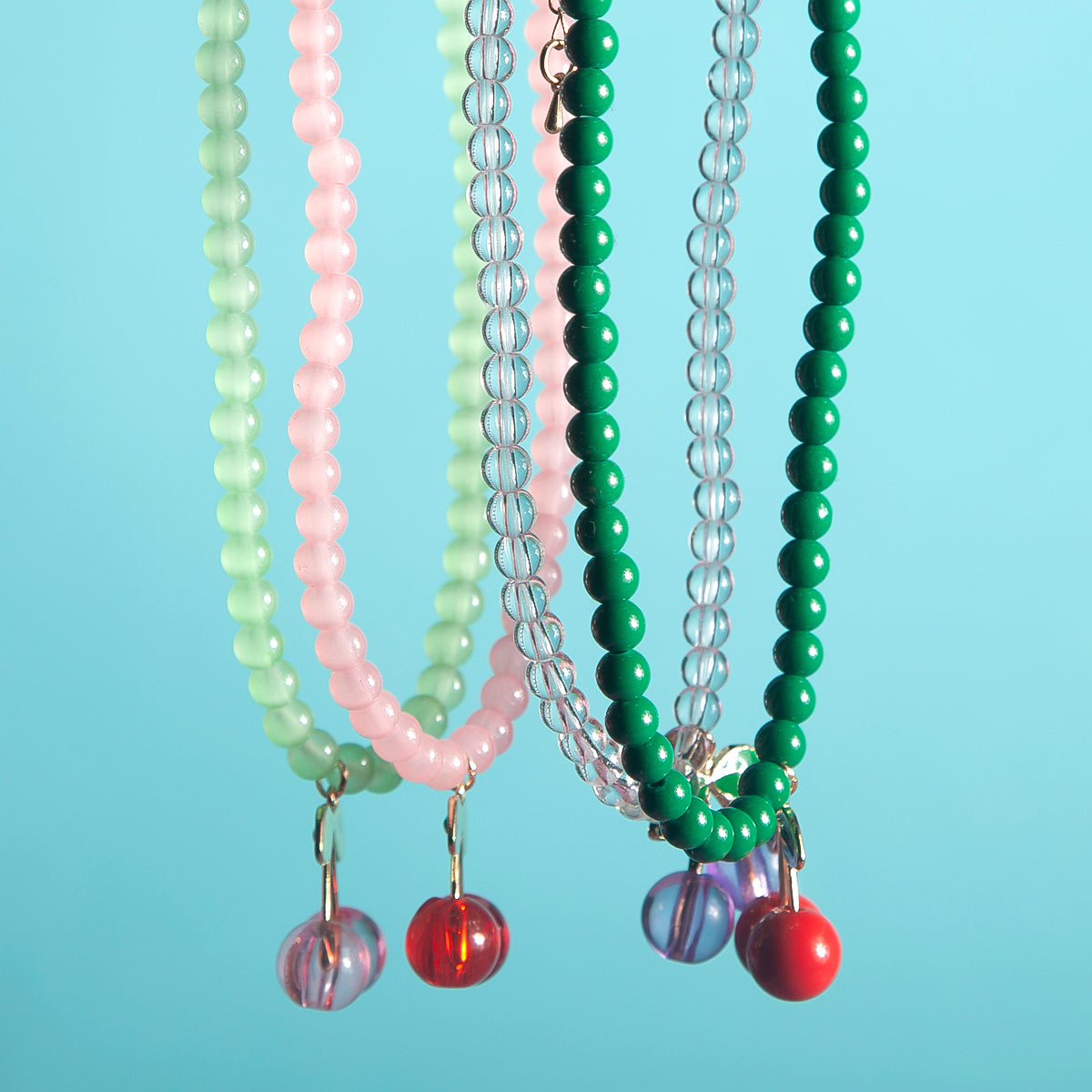 The "Cherry" Beaded Cherry necklace - colours assorted-New Arrivals 2025-Little Fish Co.