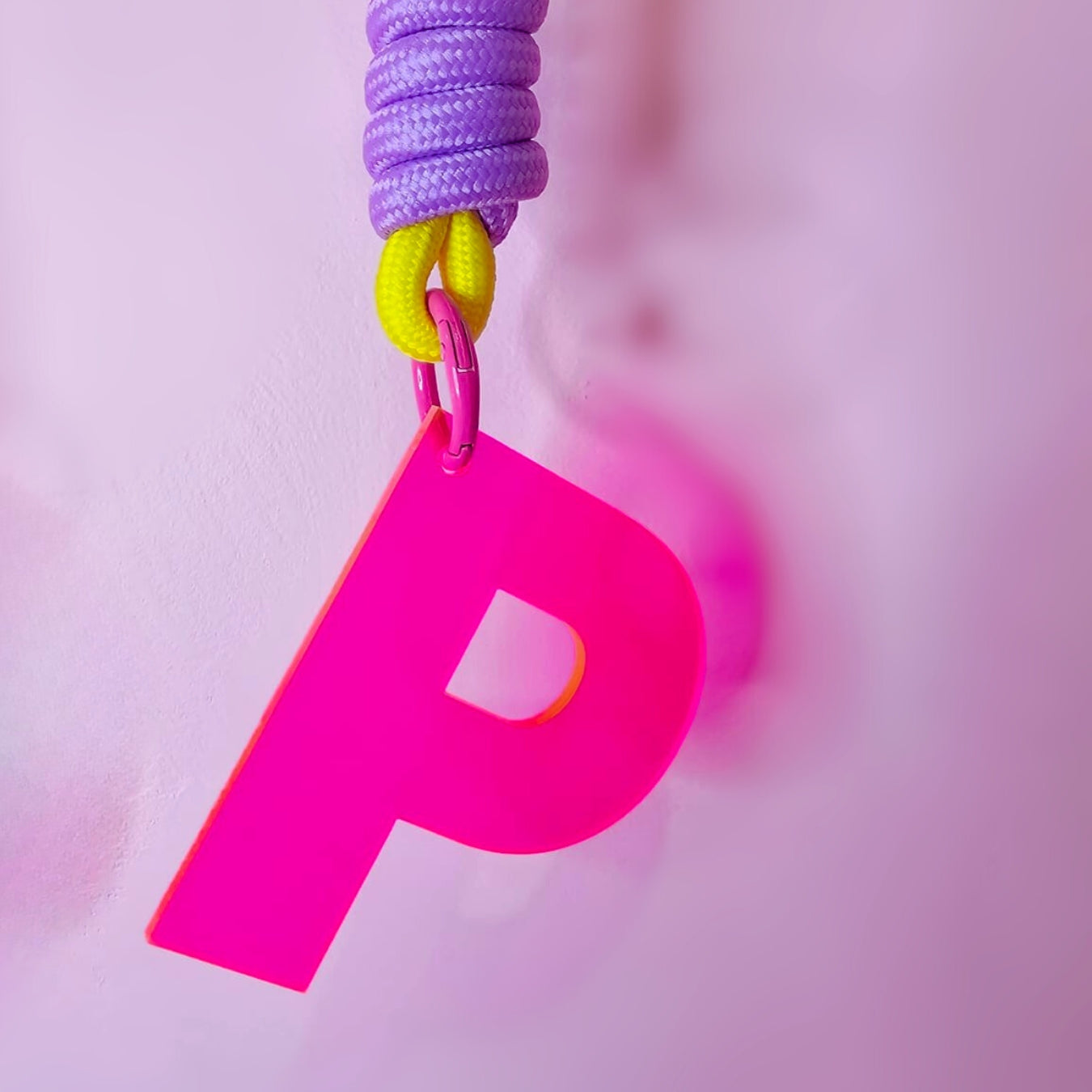 Hot Pink Translucent Acrylic Letter Bag Tag-Little Fish Co.