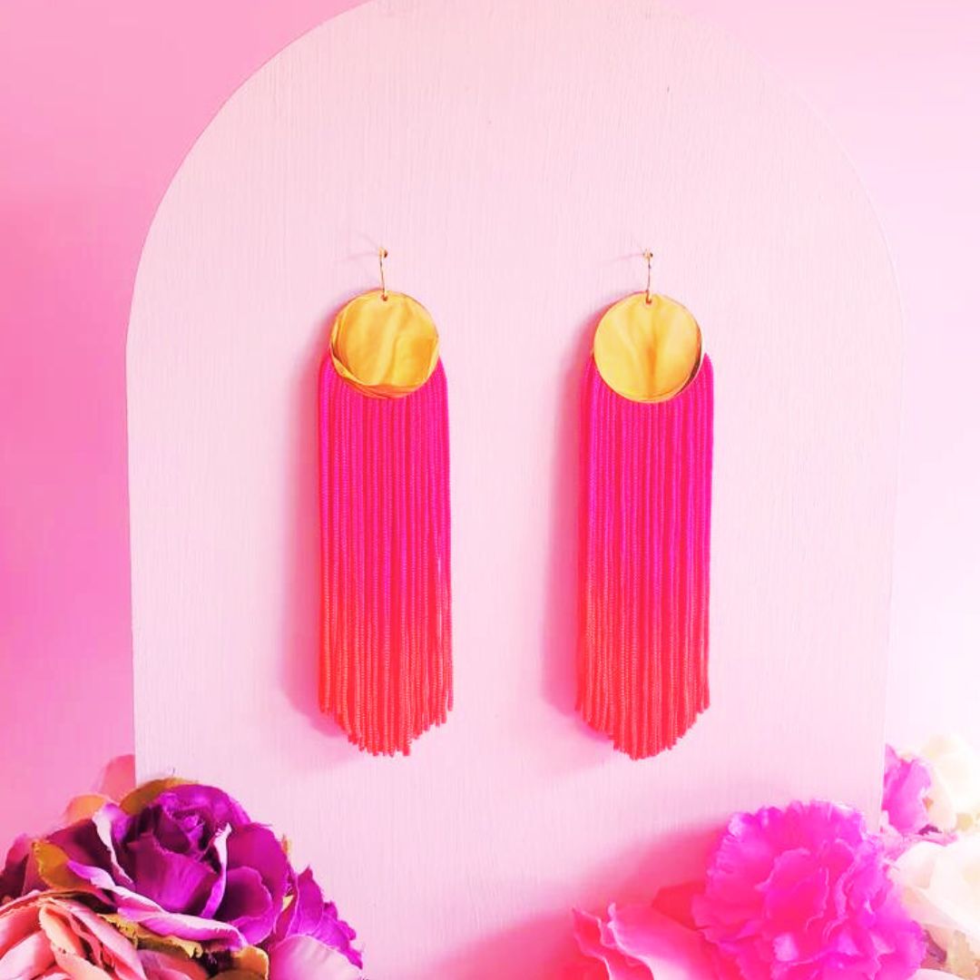 Passion Earrings - Pink orange-Apparel & Accessories-Little Fish Co.