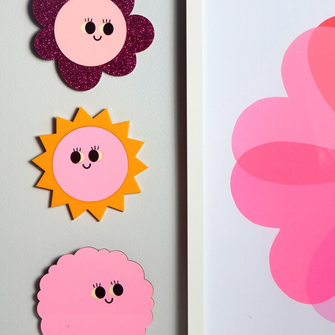 Lola Wall / Magnet smile in Hot pink / Pink-New Arrivals 2025-Little Fish Co.