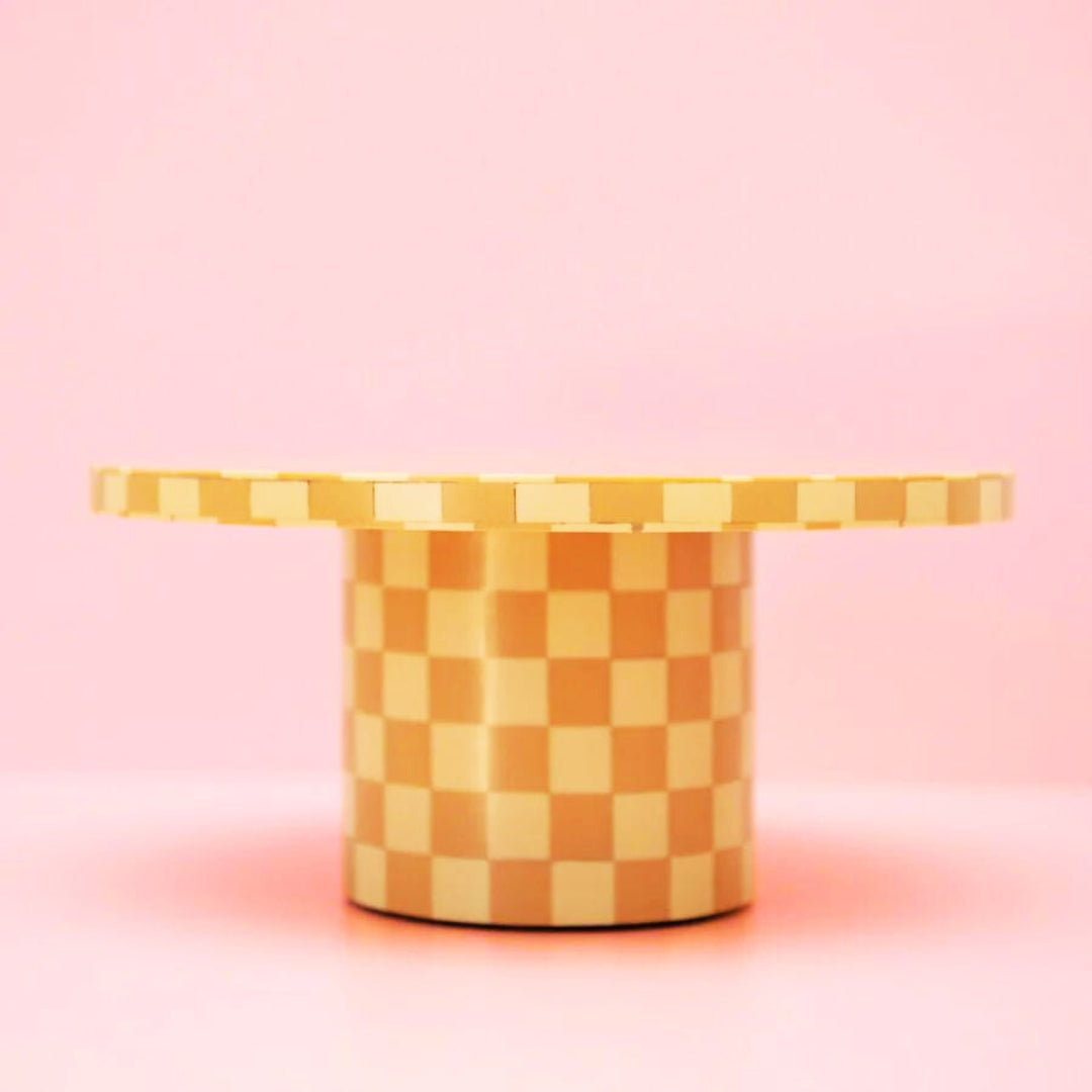 Sand checkered Cake stand-New Arrivals-Little Fish Co.