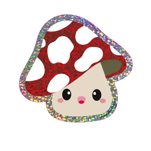 Glitter sticker - Red Mushroom-New Arrivals 2025-Little Fish Co.