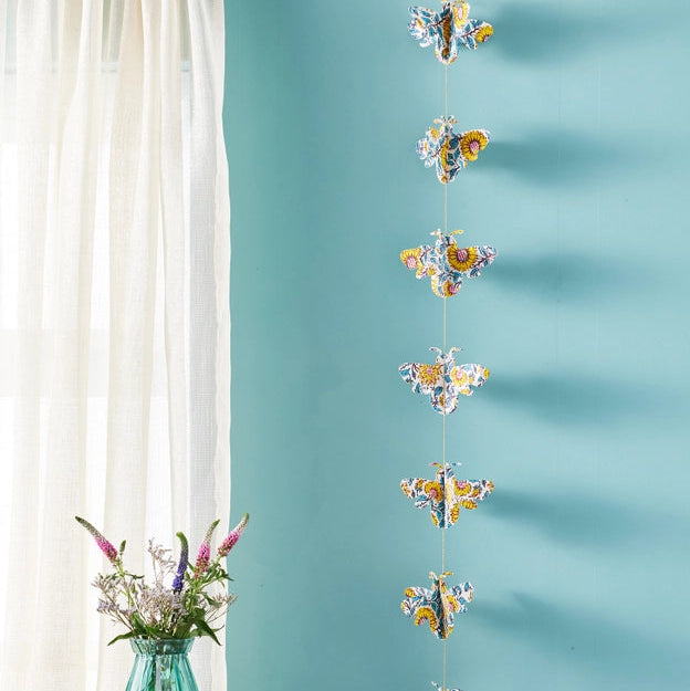 Block print handmade garland -Sunflower bee-Little Fish Co.