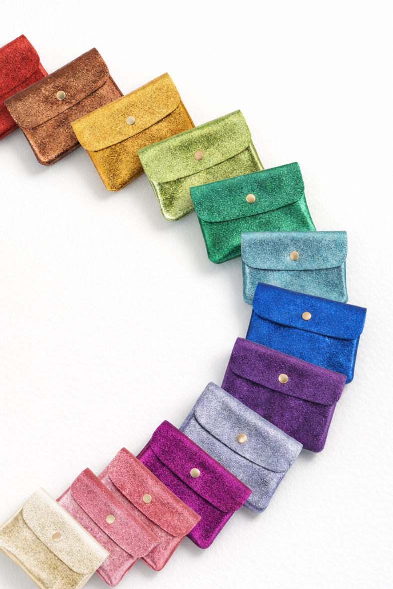 Metallic Leather Coin Purse