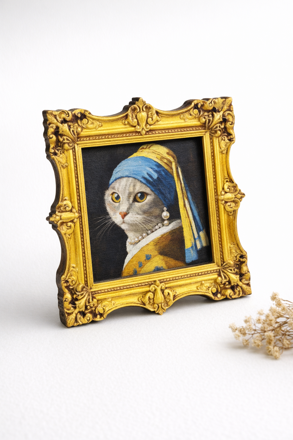 Cat with a pearl earring Magnet