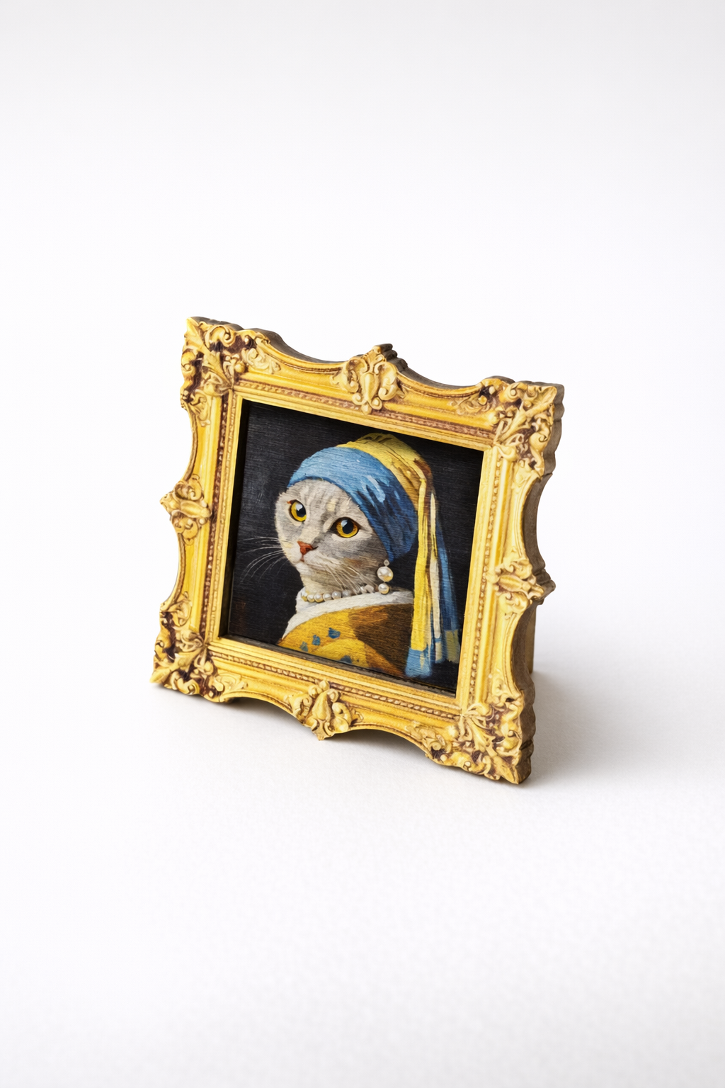 Cat with a pearl earring Magnet