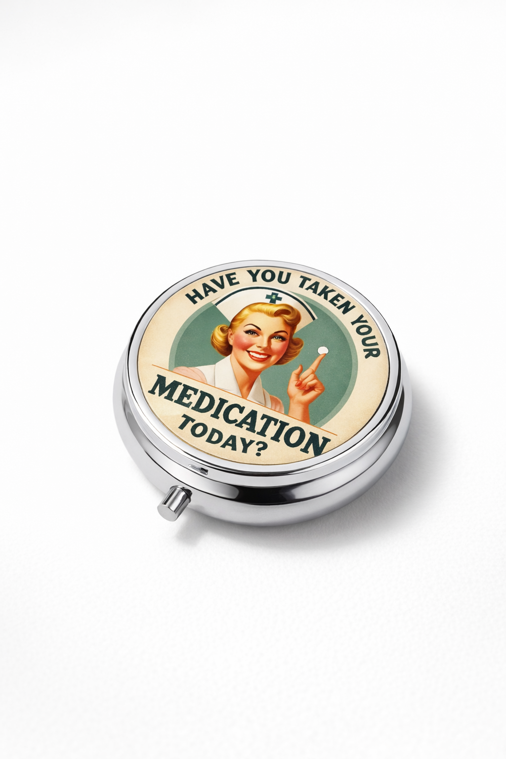 Retro Nurse mini pill box Green