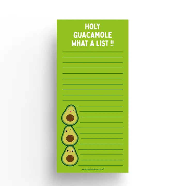 Avocado "Holy Guacamole, what a list" notepad-Little Fish Co.