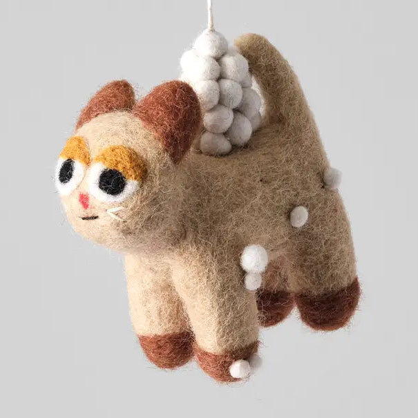 Handmade Kelly Cat in snow Hanging Ornament-Top 30 Christmas-Little Fish Co.