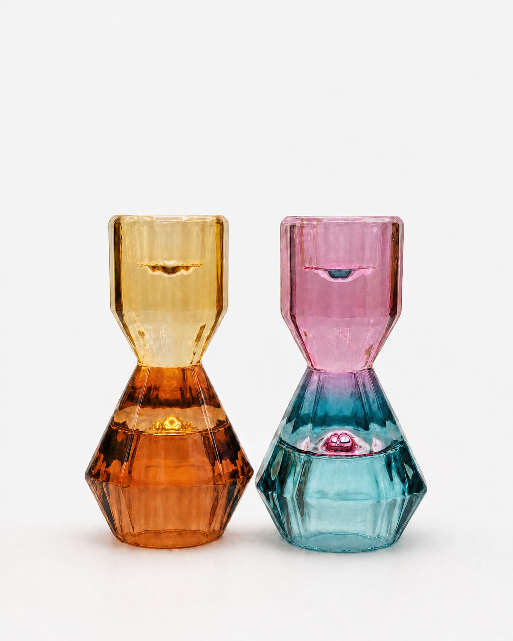 Bright  tea light / taper glass candle holder