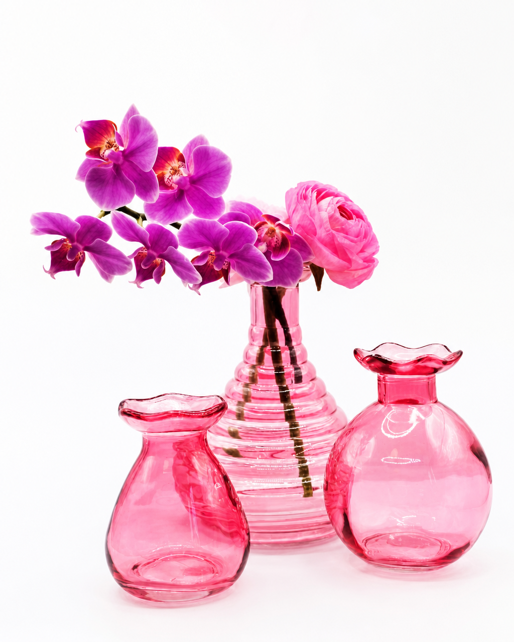 Ribbed tear drop bud  vase propagation vase - colours assorted