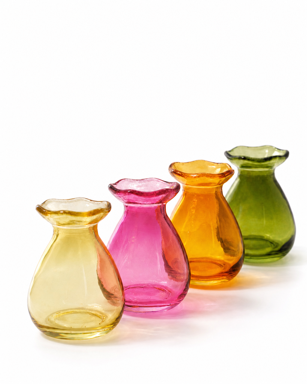 Ruffled rim vase vase - colours assorted