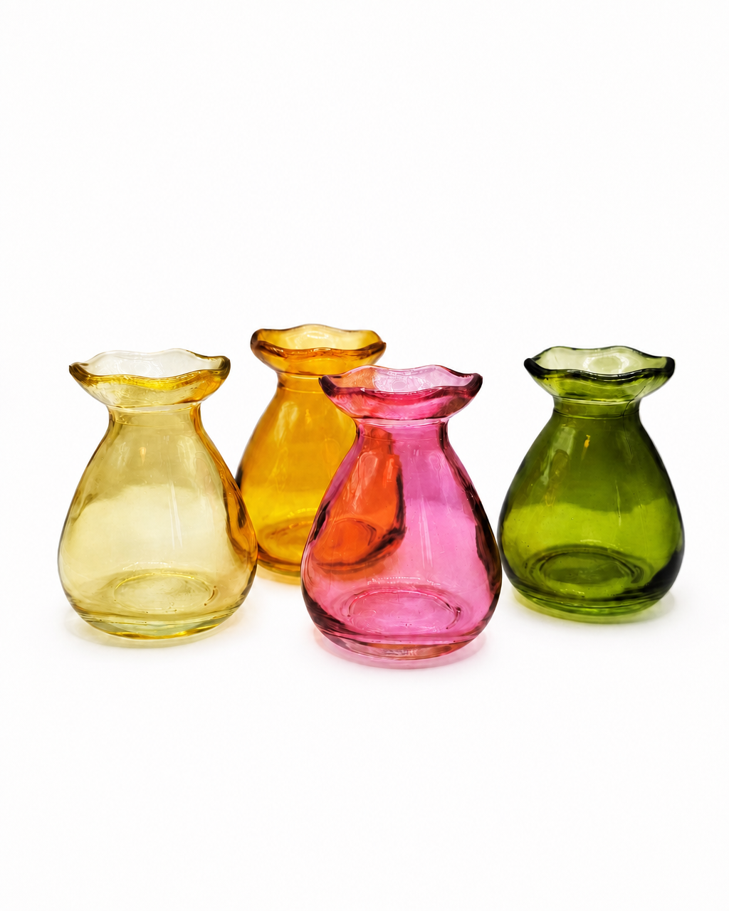 Ruffled rim vase vase - colours assorted
