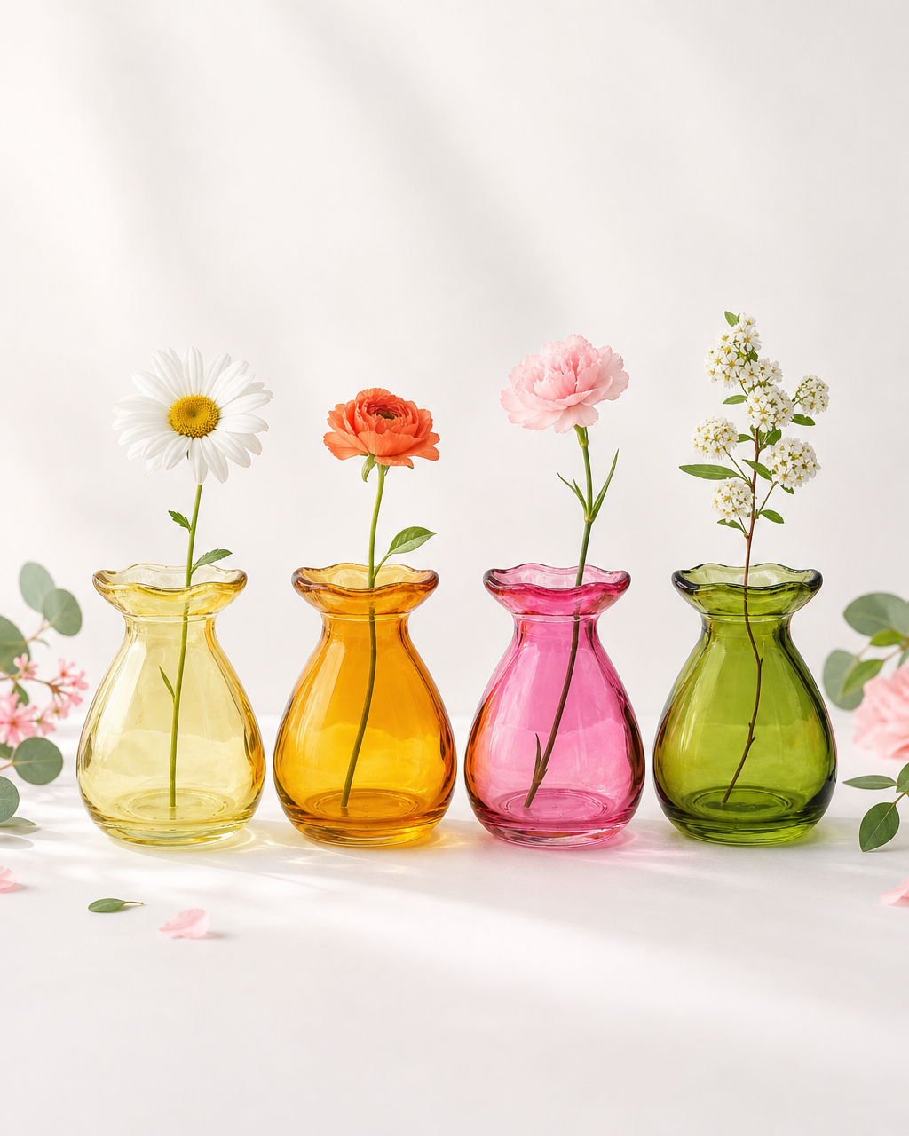 Ruffled rim vase vase - colours assorted
