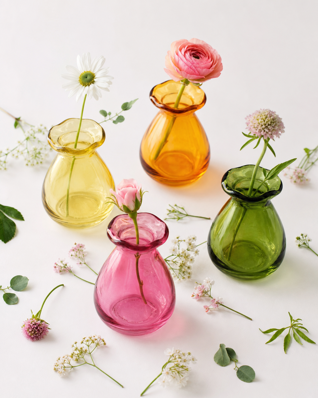 Ruffled rim vase vase - colours assorted
