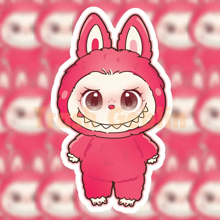 Hot Pink Labubu Vinyl Sticker-Top 30 Stationary-Little Fish Co.