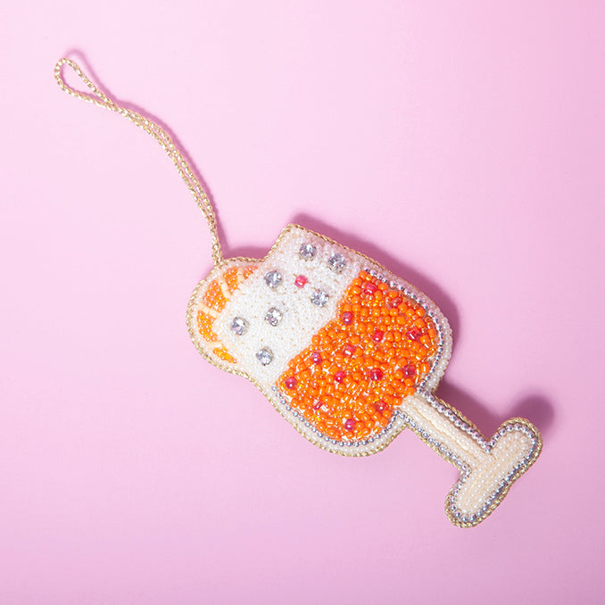 Orange Cocktail beaded Tree decoration-Little Fish Co.