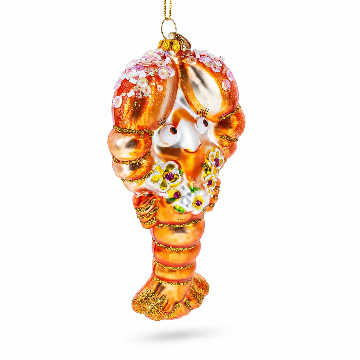 Lobster with Beads  glass ornament handcrafted
