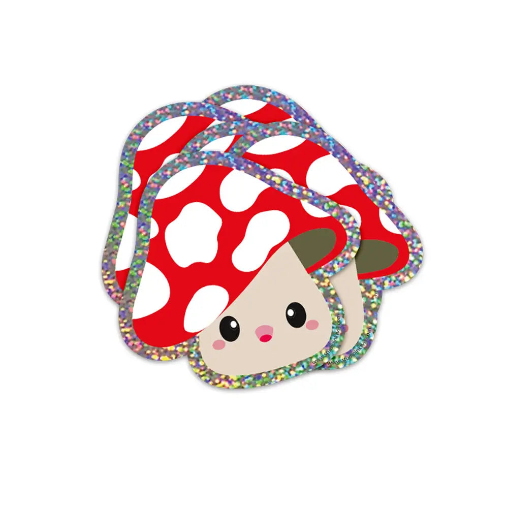 Glitter sticker - Red Mushroom-New Arrivals 2025-Little Fish Co.