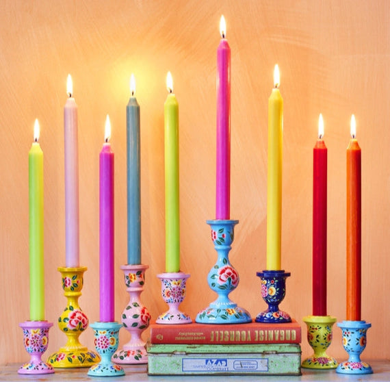 Hand Painted Kashmiri Candlestick - colours selected at random-Top 30 Christmas-Little Fish Co.
