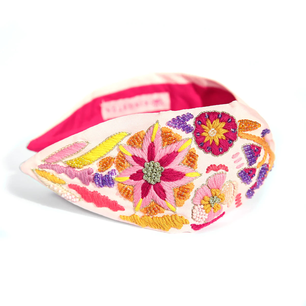 Pink Embroidered Headband-Fashion-Little Fish Co.