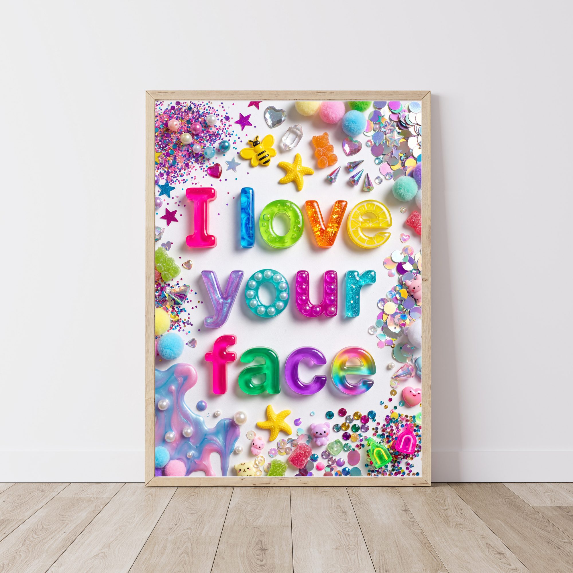 I Love Your Face - Collage Print