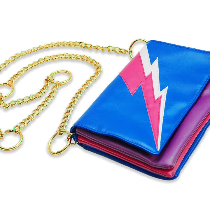 Convertible lightening bolt clutch in Power ballad-New Arrivals-Little Fish Co.