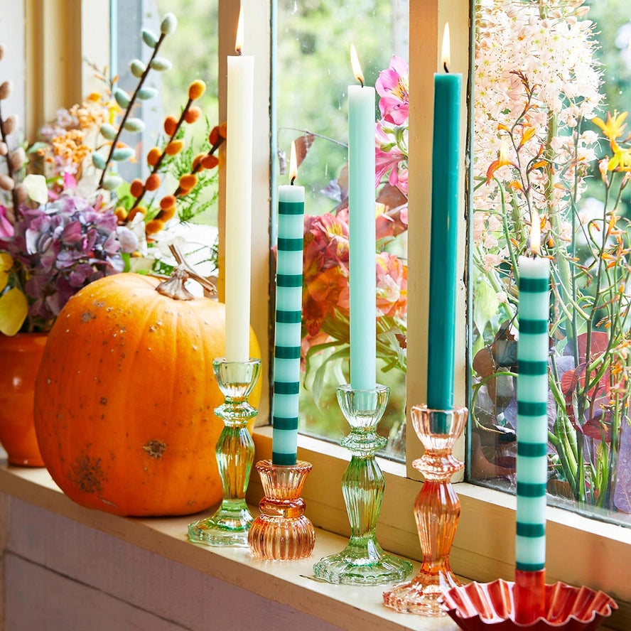 Orange Glass candle holder-Top 30 Christmas-Little Fish Co.